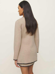 Reformation Isabelle Regenerative Wool Sweater Jacket - Linen
