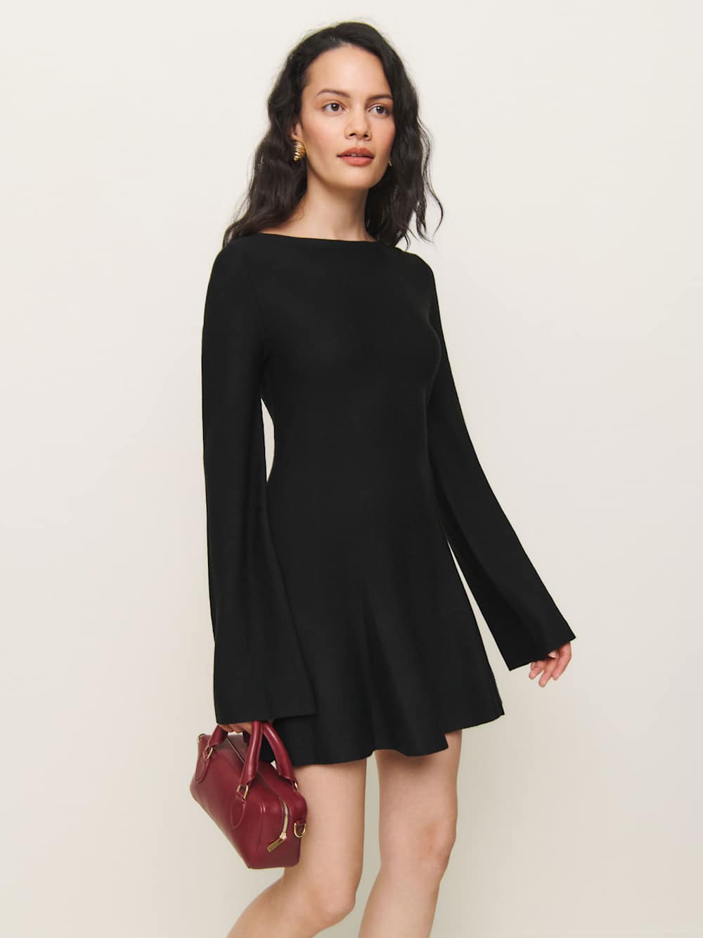 Reformation Kit Merino Sweater Dress - Black