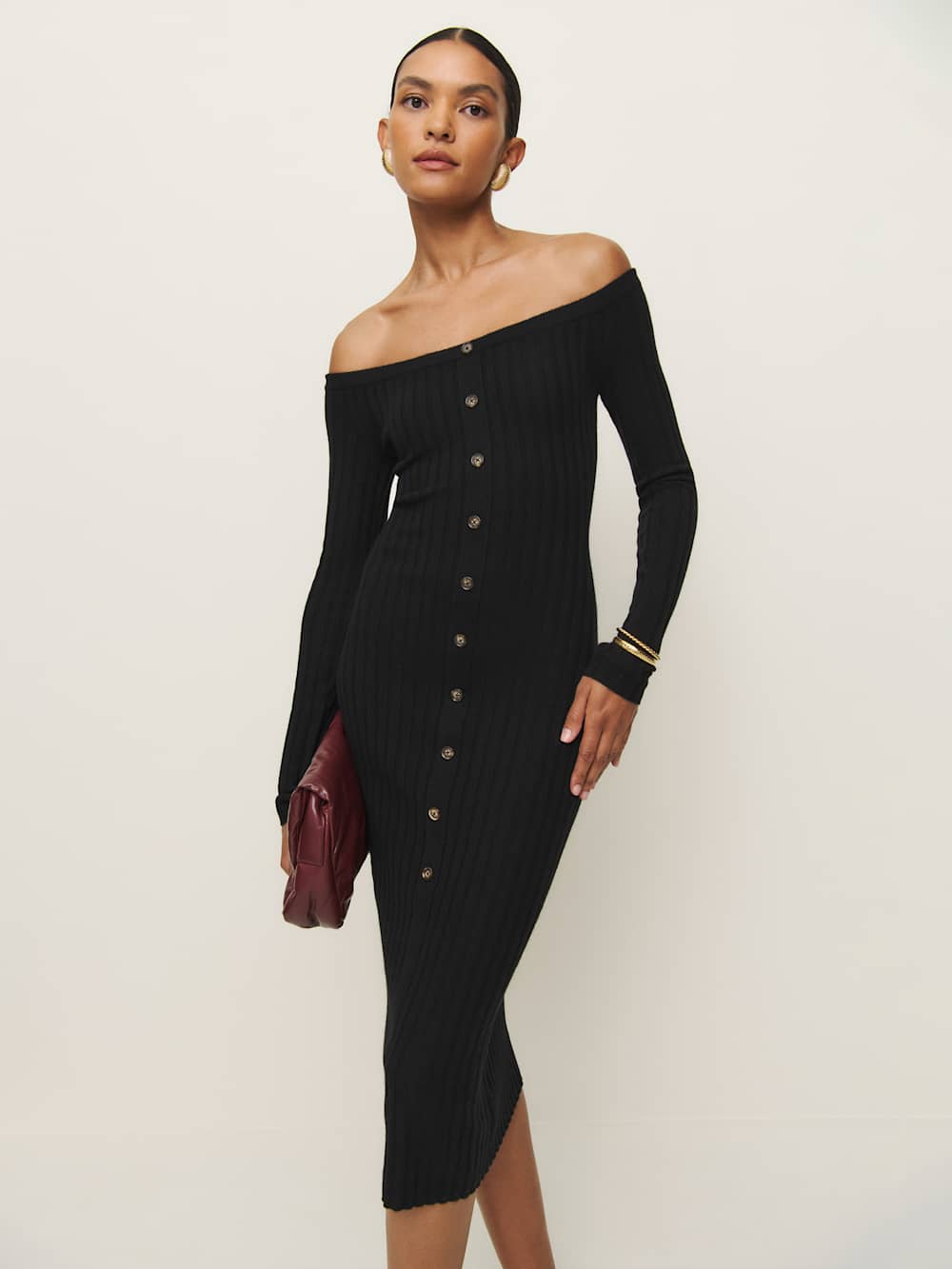 Reformation Nara Cashmere Sweater Dress - Black