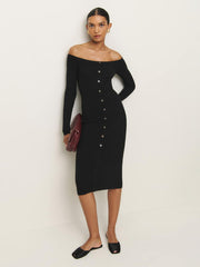 Reformation Nara Cashmere Sweater Dress - Black