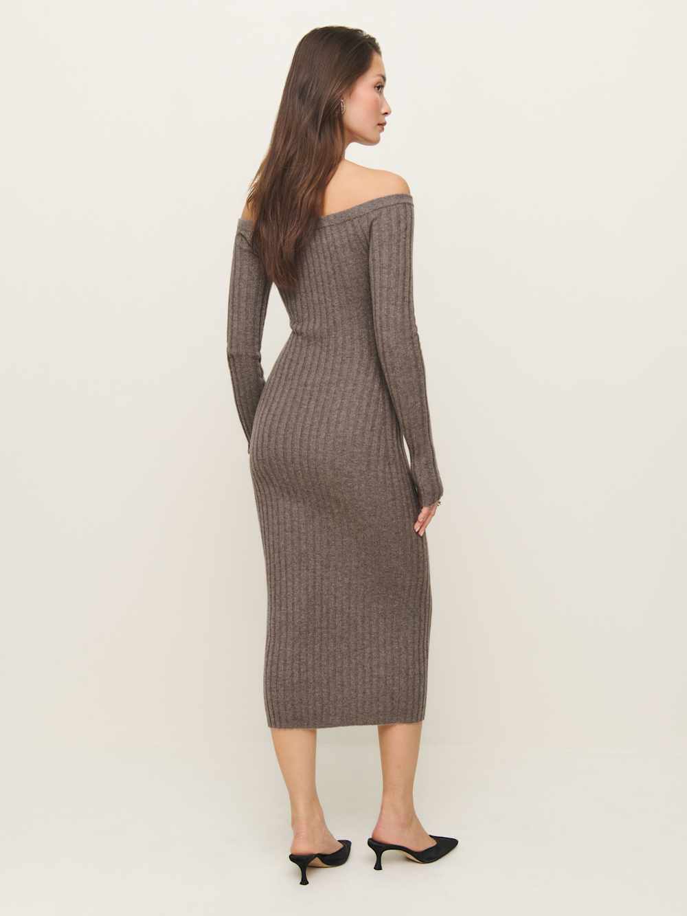 Reformation Nara Cashmere Sweater Dress - Cocoa