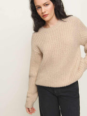 Reformation Spence Scarf Sweater - Wheat