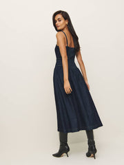 Reformation Florentina Denim Midi Dress - Liffey