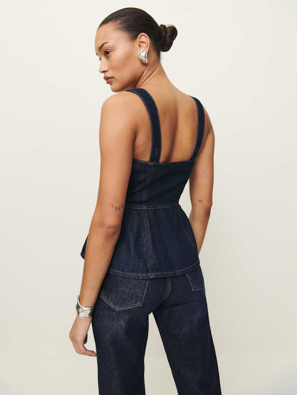 Reformation Zeta Denim Top - Grenada