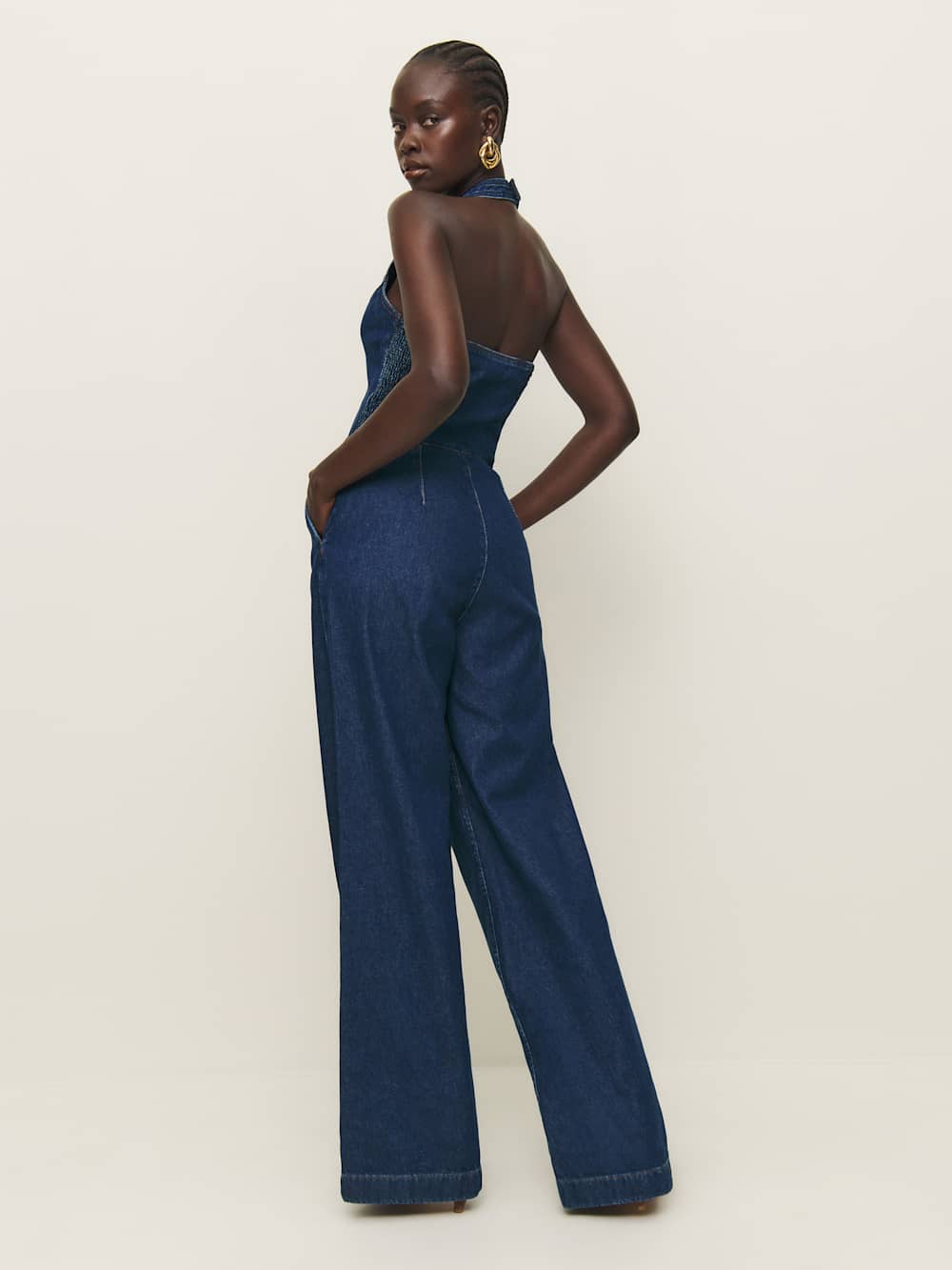 Reformation Lorenza Denim Jumpsuit - Salinas