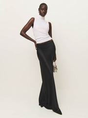 Reformation Bella Satin Skirt - Black