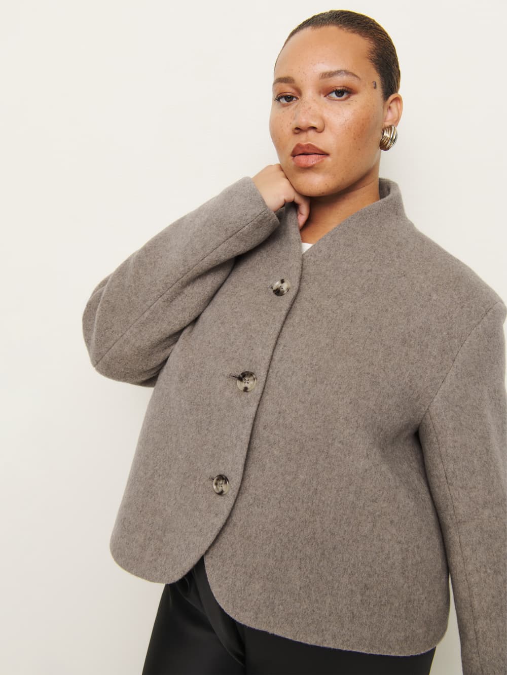 Reformation Owen Jacket Es - Stone