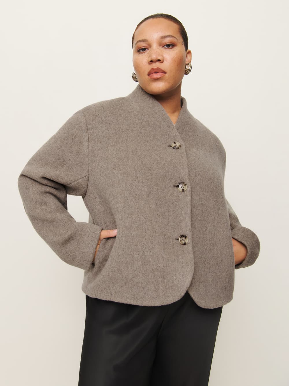 Reformation Owen Jacket Es - Stone