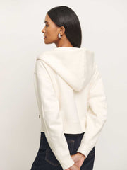Reformation Austin Zip Up Hoodie - Fior Di Latte