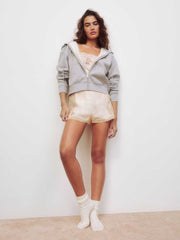 Reformation Austin Zip Up Hoodie - Heather Grey