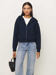 Reformation Austin Zip Up Hoodie - Midnight