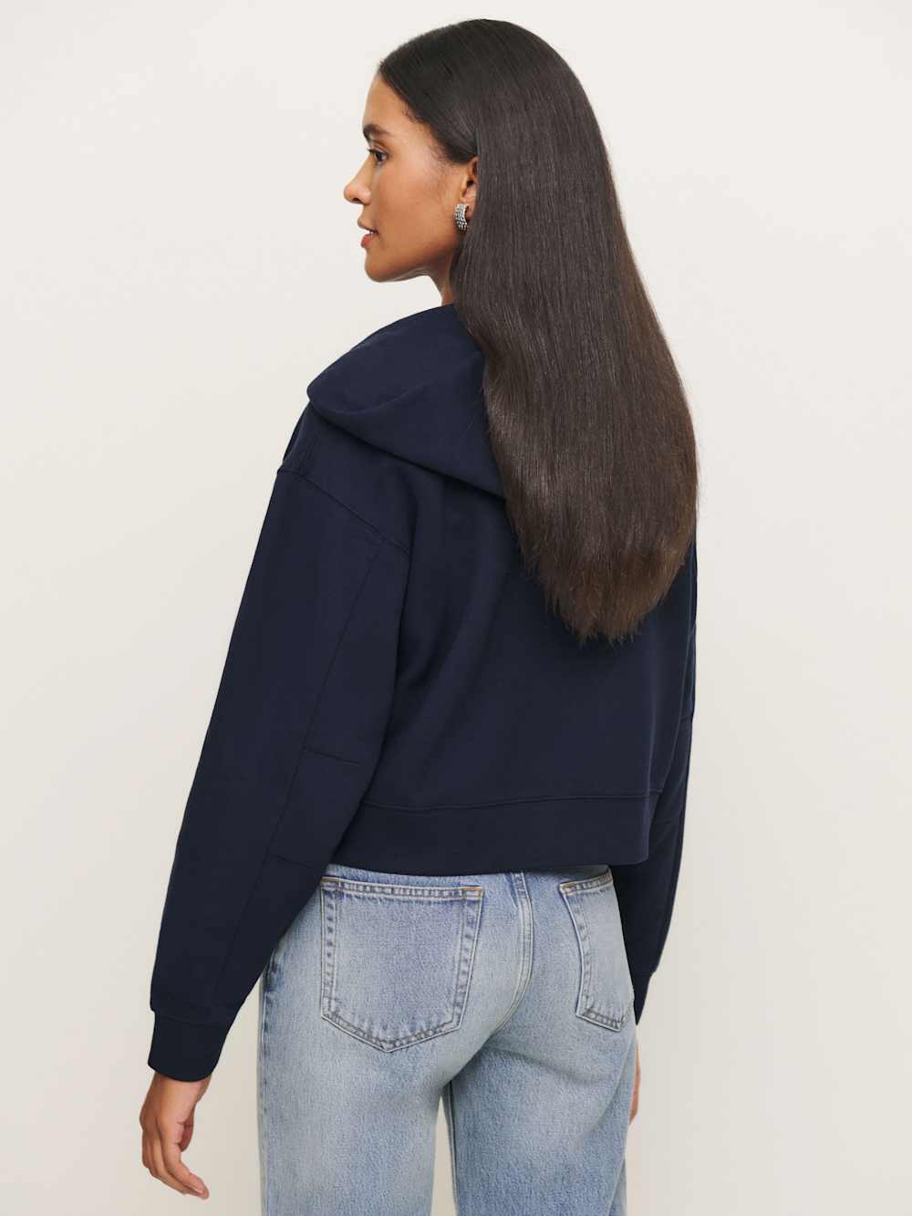 Reformation Austin Zip Up Hoodie - Midnight