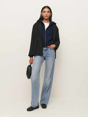 Reformation Austin Zip Up Hoodie - Midnight