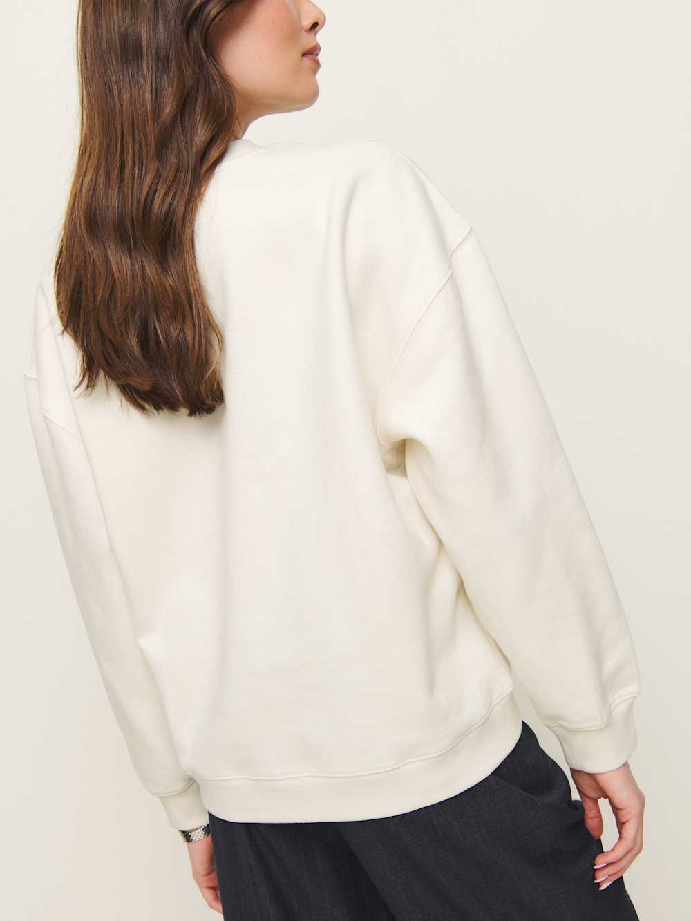 Reformation Emma Classic Crewneck Sweatshirt - Fior Di Latte