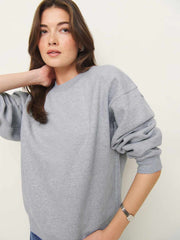 Reformation Emma Classic Crewneck Sweatshirt - Heather Grey