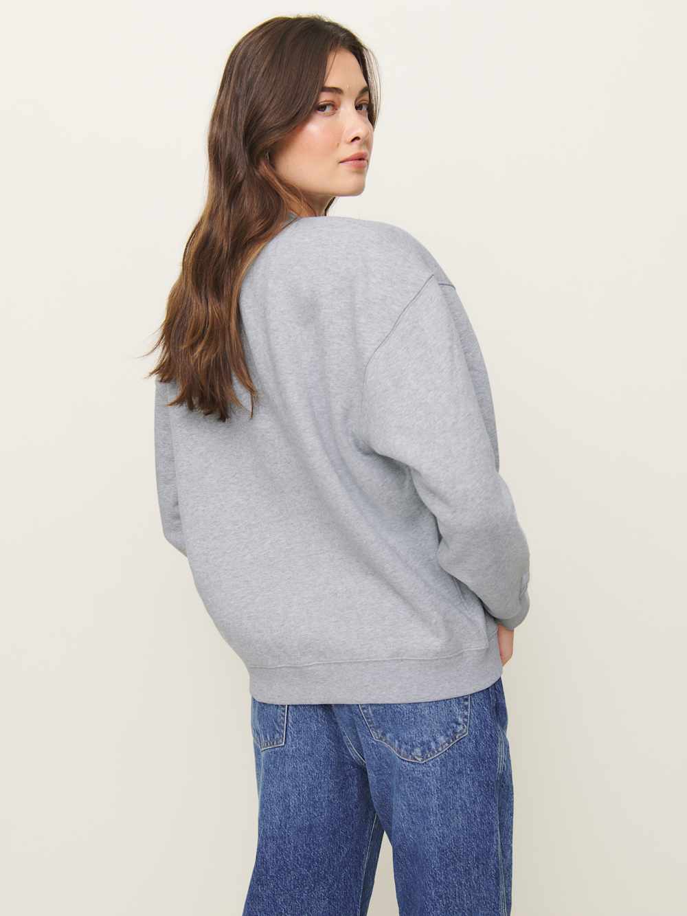 Reformation Emma Classic Crewneck Sweatshirt - Heather Grey