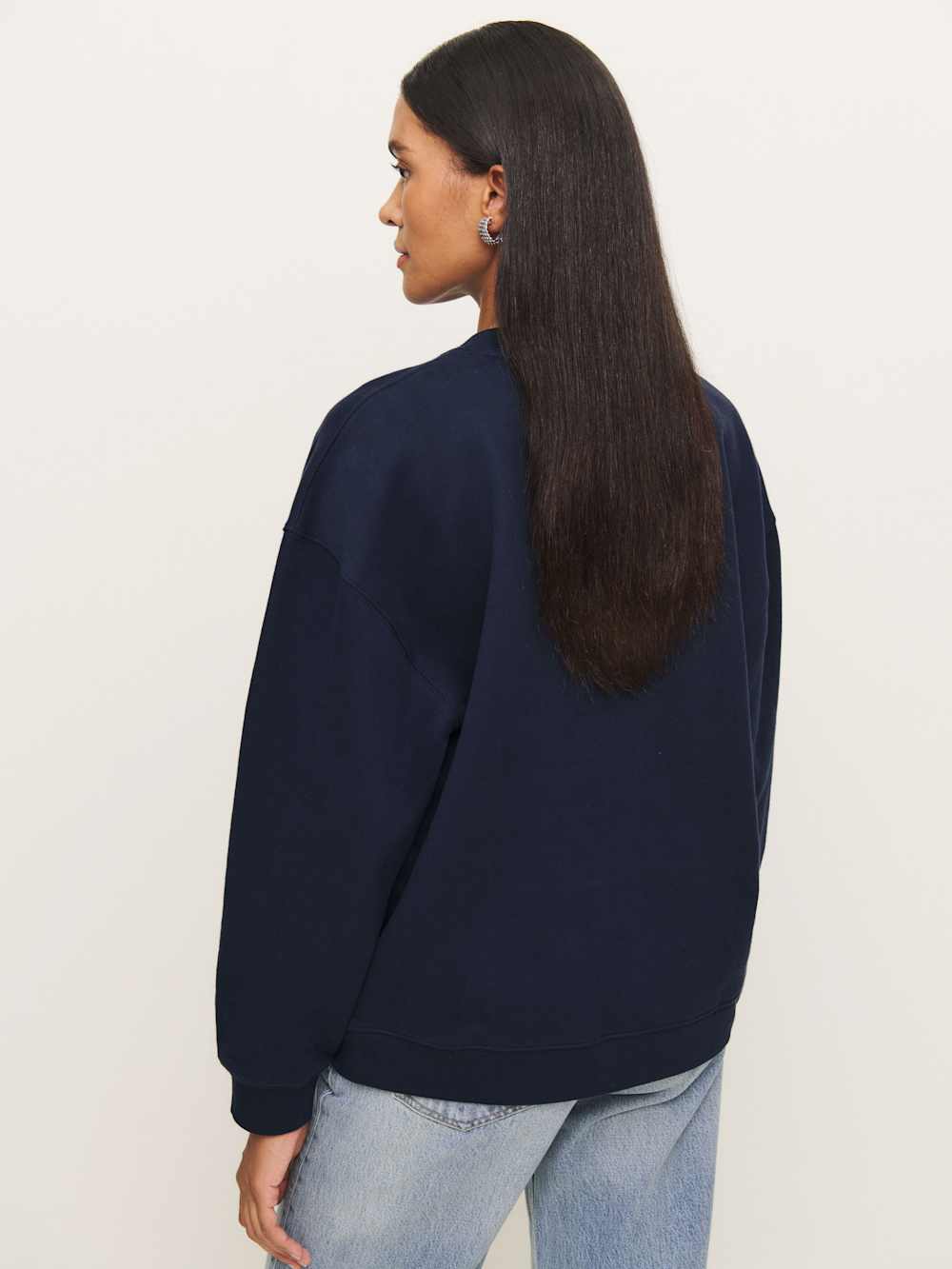 Reformation Emma Classic Crewneck Sweatshirt - Midnight