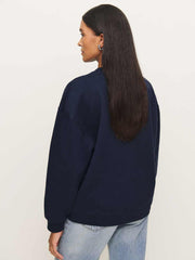 Reformation Emma Classic Crewneck Sweatshirt - Midnight