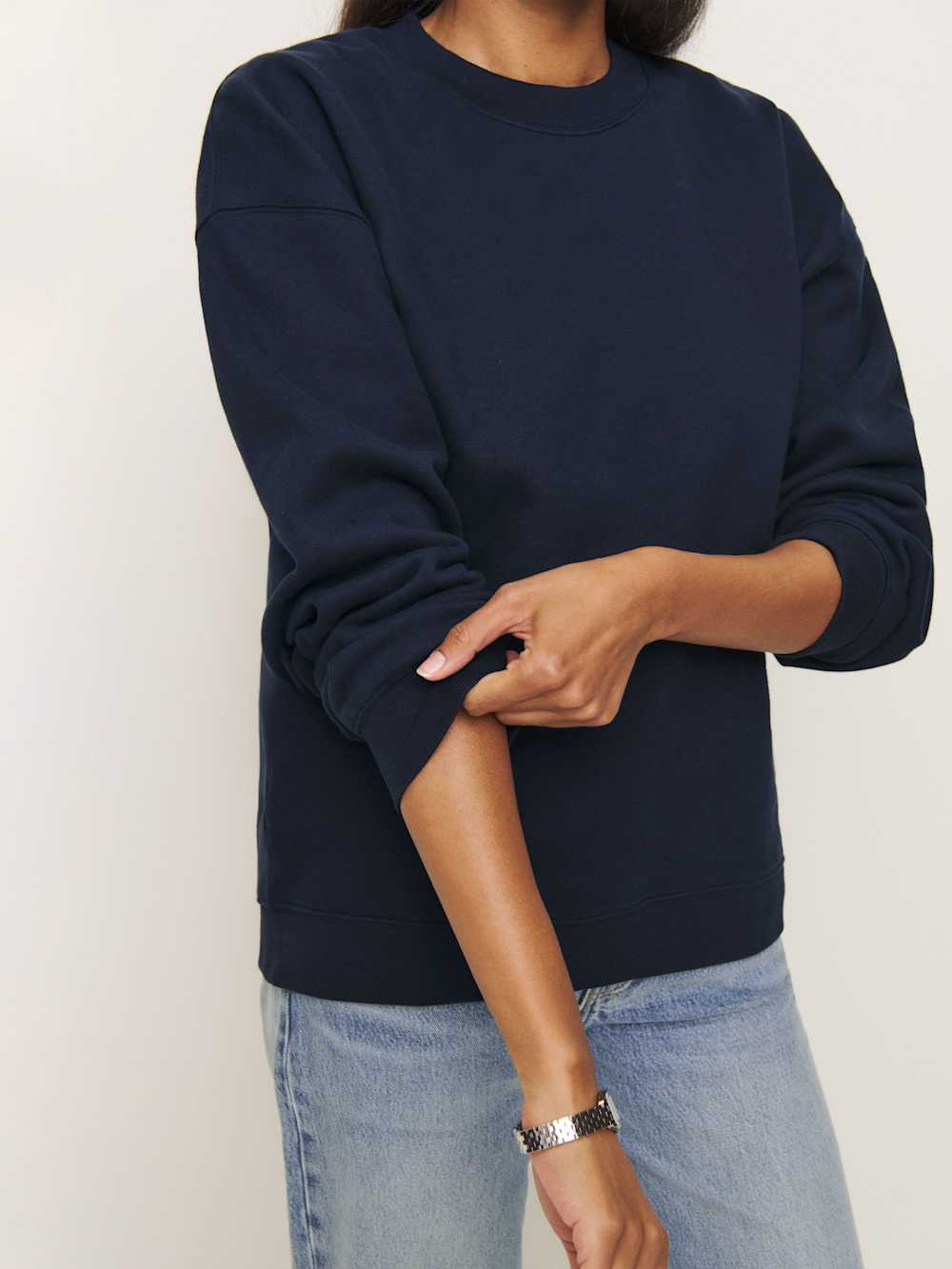 Reformation Emma Classic Crewneck Sweatshirt - Midnight