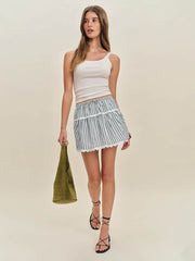 Reformation Tavia Skirt - Antibes Stripe