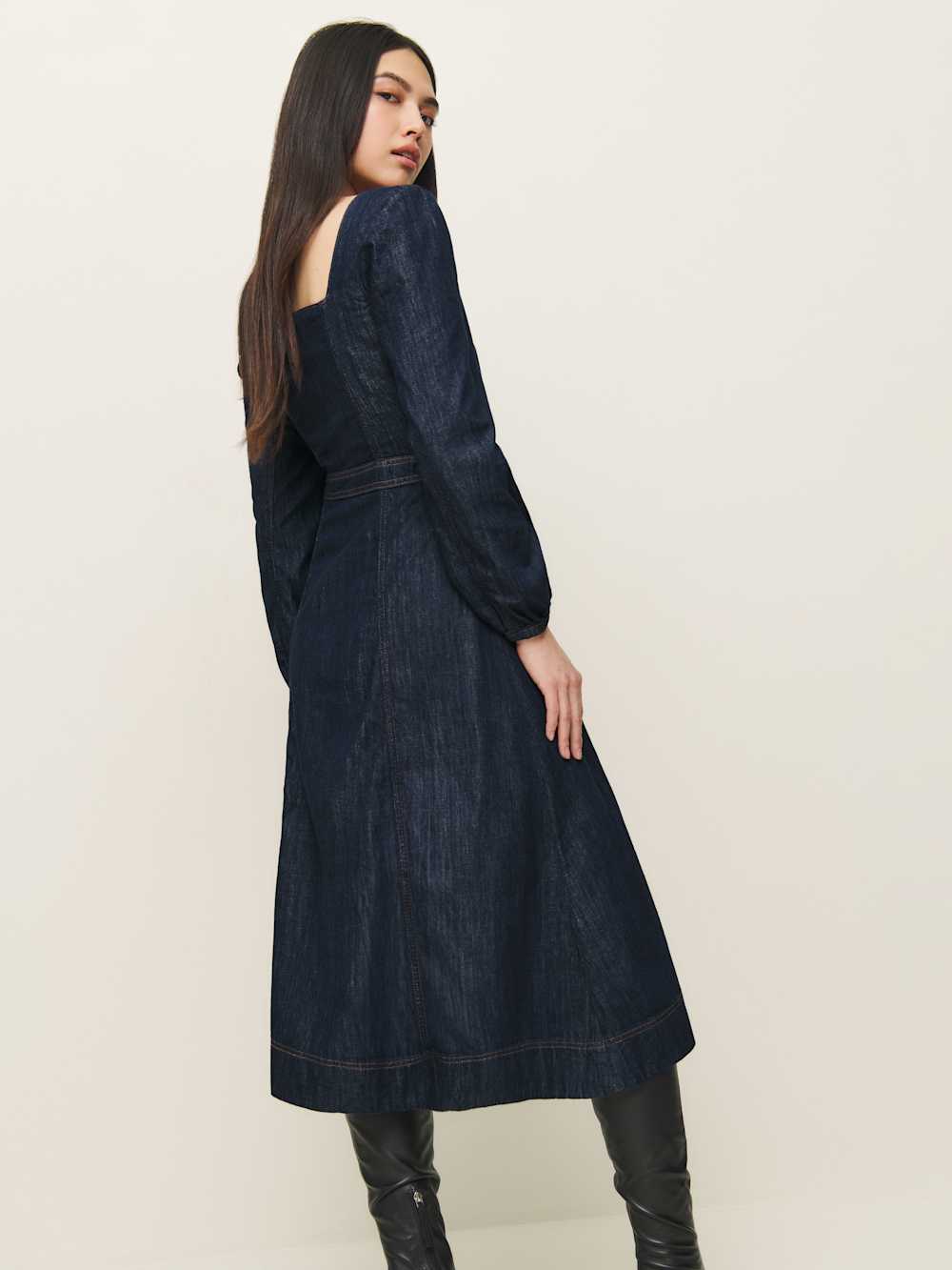 Reformation Celeste Denim Midi Dress - Liffey