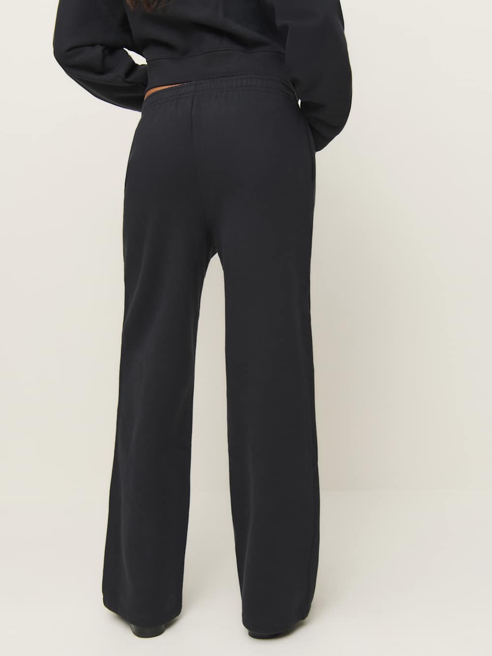 Reformation Kira Wide Leg Sweatpant - Black