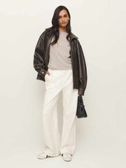 Reformation Kira Wide Leg Sweatpant - Fior Di Latte