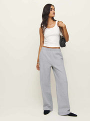 Reformation Kira Wide Leg Sweatpant - Heather Grey
