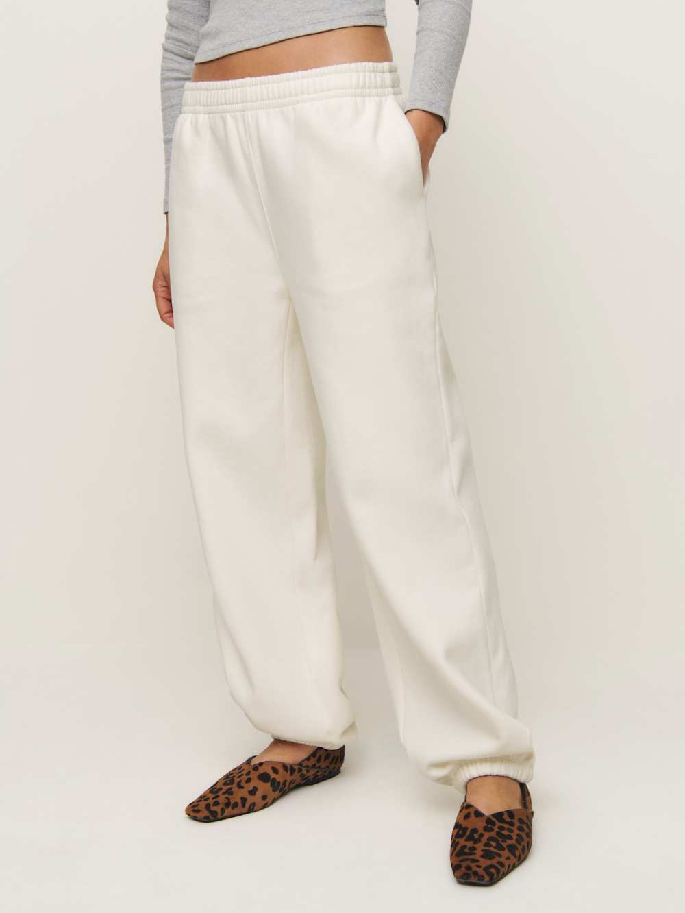 Reformation Skye Boyfriend Sweatpant - Fior Di Latte