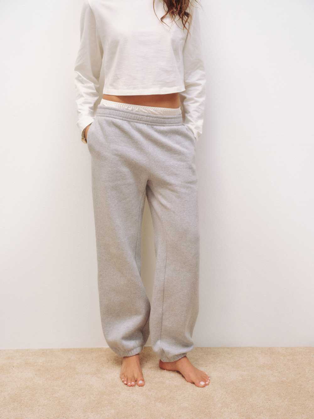 Reformation Skye Boyfriend Sweatpant - Heather Grey