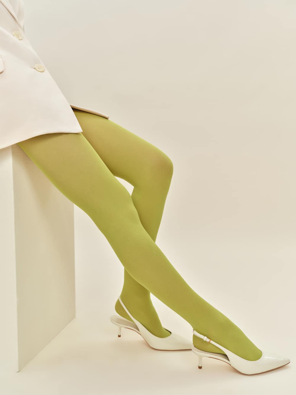 Reformation Swedish Stockings Svea Sheer Tights - Apple Green