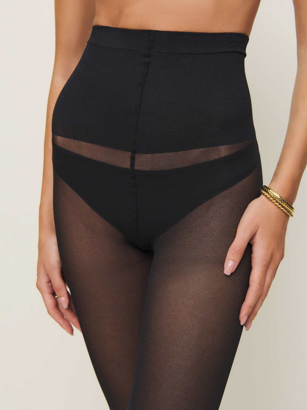 Reformation Swedish Stockings Svea Sheer Tights - Black