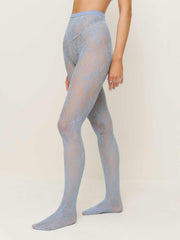 Reformation Swedish Stockings Rosa Lace Tights - Dusty Blue