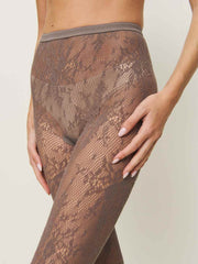 Reformation Swedish Stockings Rosa Lace Tights - Iron