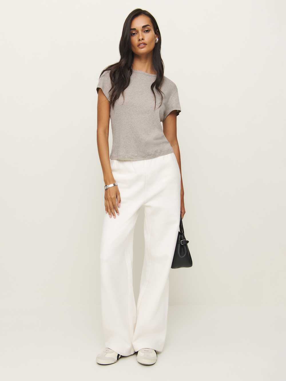 Reformation Max Slim Tee - Heather Taupe