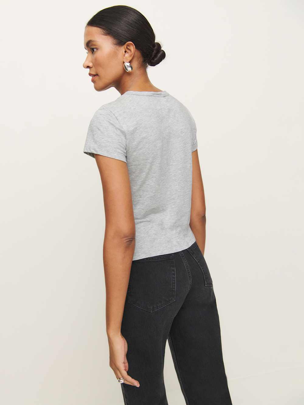 Reformation Max Slim Tee - Heather Grey