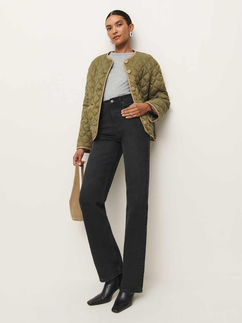 Reformation Max Slim Tee - Heather Grey