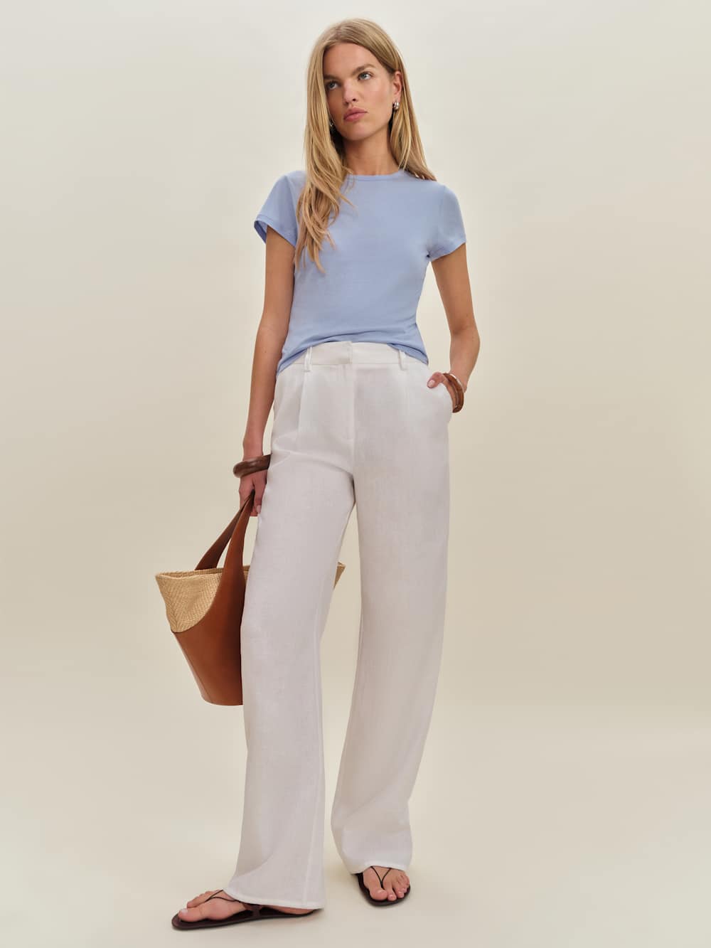 Reformation Max Slim Tee - Ice Water