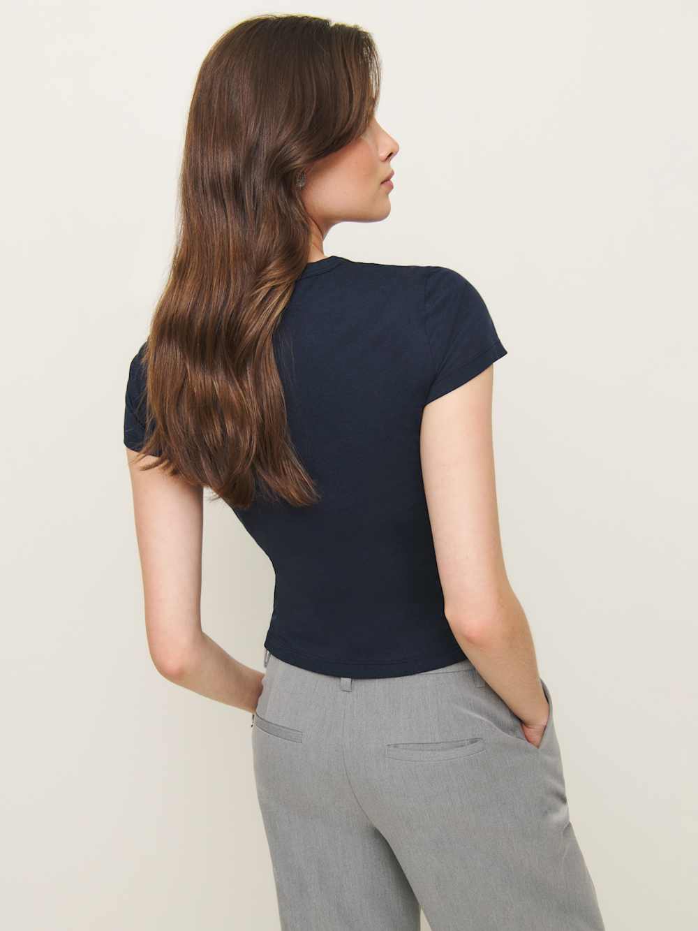 Reformation Max Slim Tee - Midnight