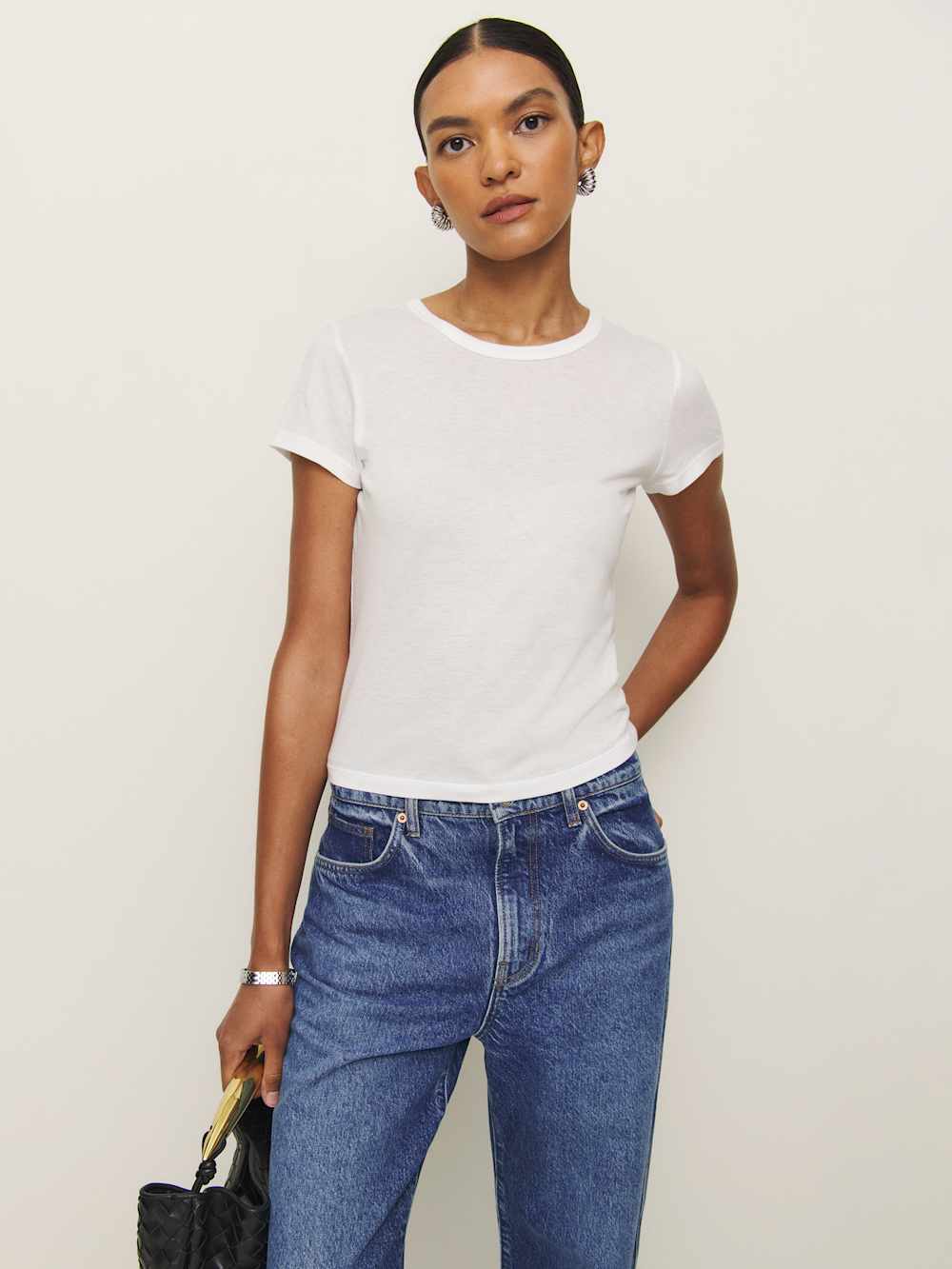 Reformation Max Slim Tee - White