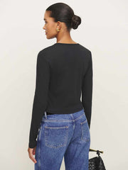Reformation Ezra Slim Fit Long Sleeve - Black