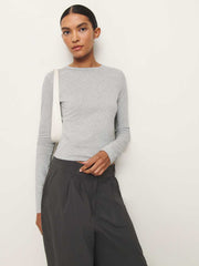 Reformation Ezra Slim Fit Long Sleeve - Heather Grey