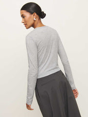 Reformation Ezra Slim Fit Long Sleeve - Heather Grey