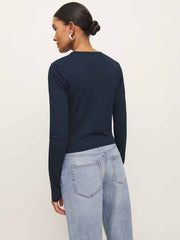 Reformation Ezra Slim Fit Long Sleeve - Midnight