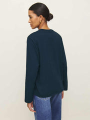 Reformation Asher Oversized Long Sleeve Tee - Midnight