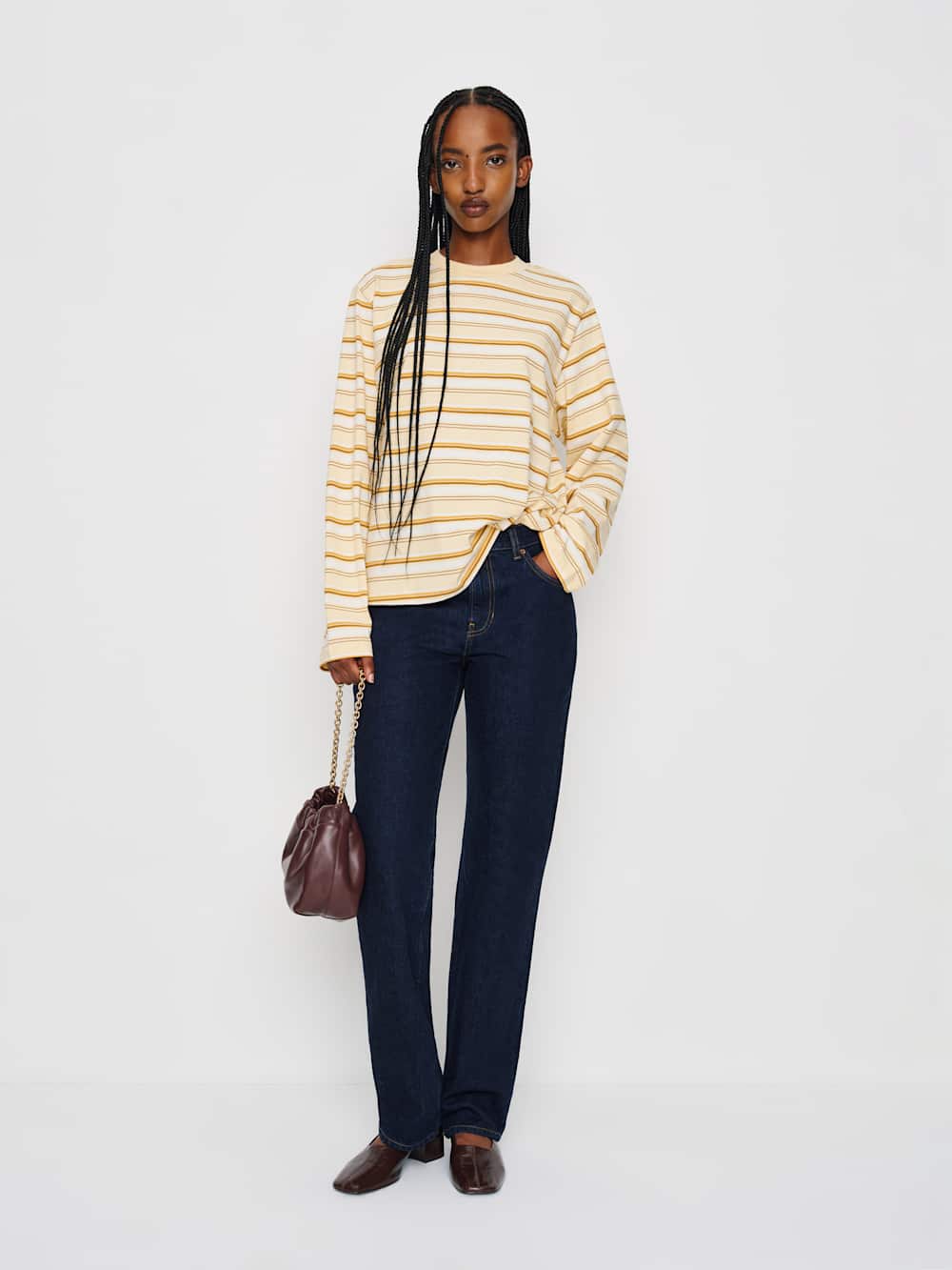 Reformation Asher Oversized Long Sleeve Tee - Pismo Stripe