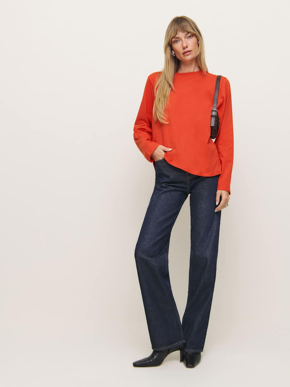 Reformation Asher Oversized Long Sleeve Tee - Paprika