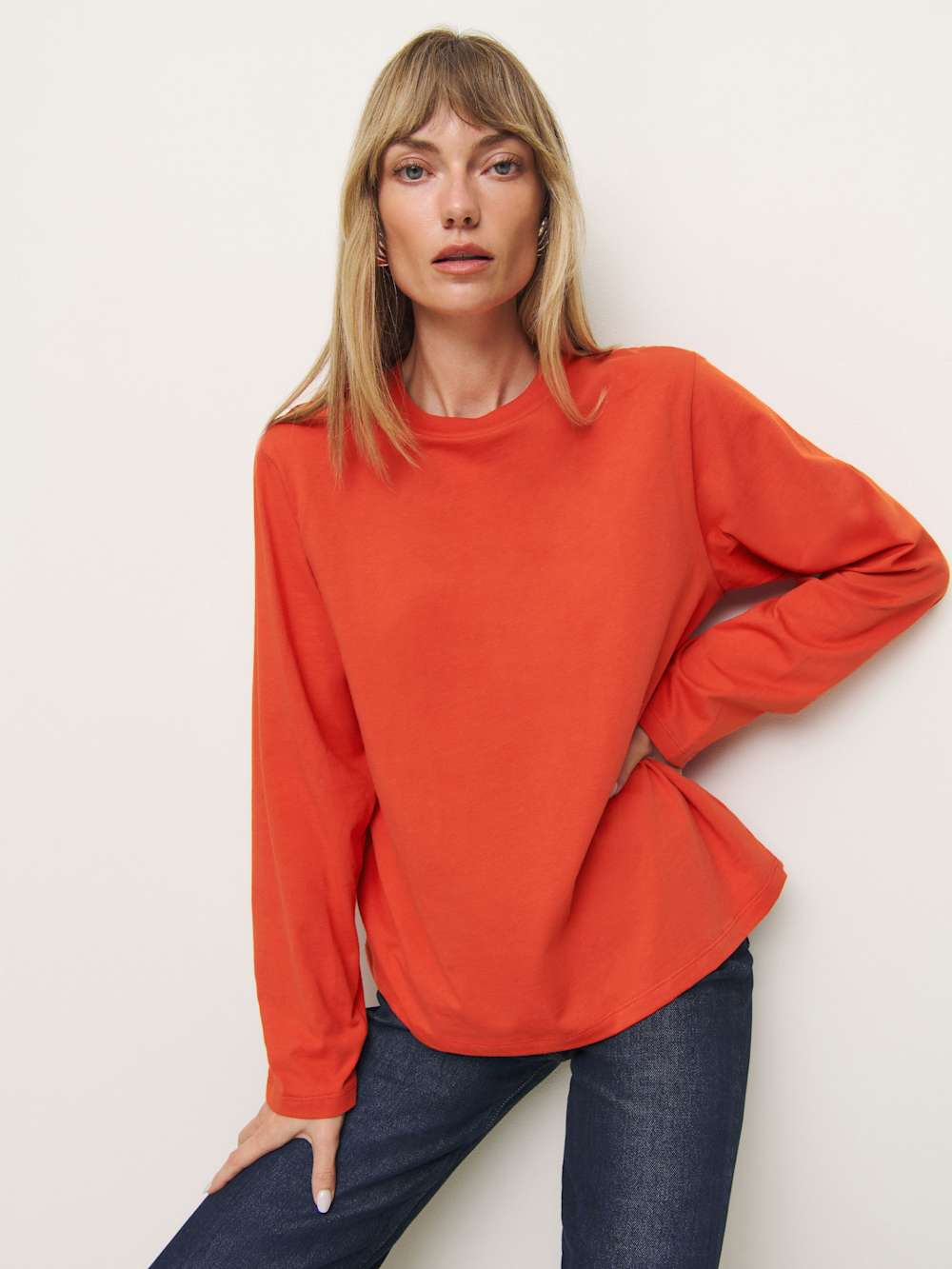 Reformation Asher Oversized Long Sleeve Tee - Paprika