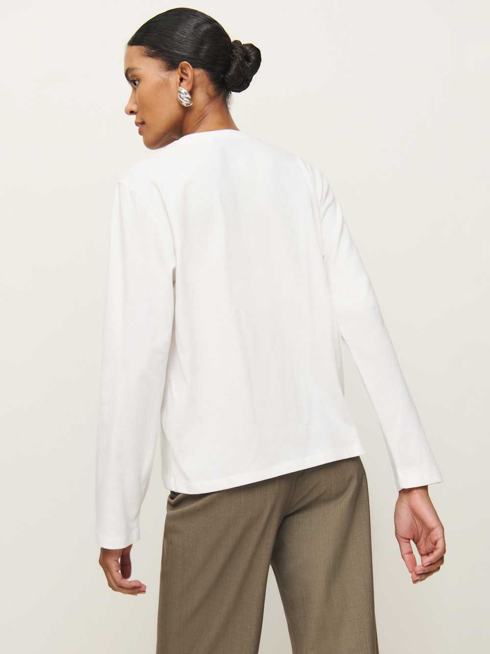 Reformation Asher Oversized Long Sleeve Tee - White