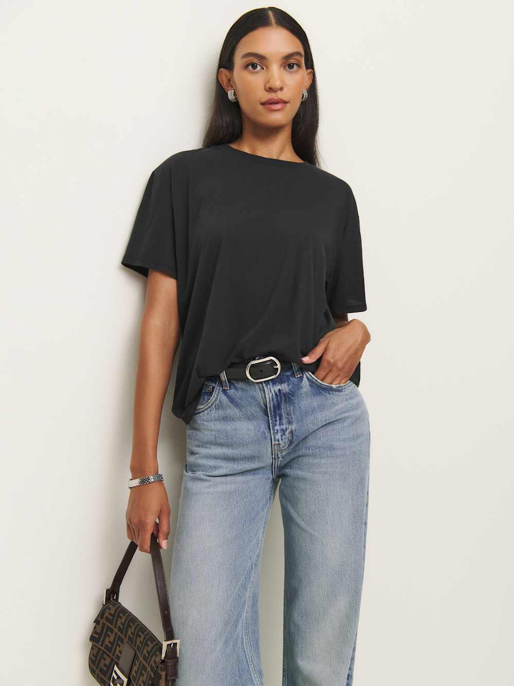Reformation Liam Oversized Tee - Black